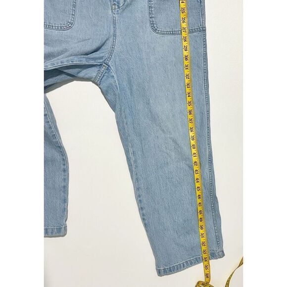 Madewell Light Wash Blue Stitched Strap Utility Pocket Denim Jumpsuit Size 14 - Picture 10 of 16